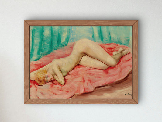 Reclining Nude by Moïse Kisling 1938, Wall Art Print, Fine Art Reproduction, Museum Quality Decor, Poster