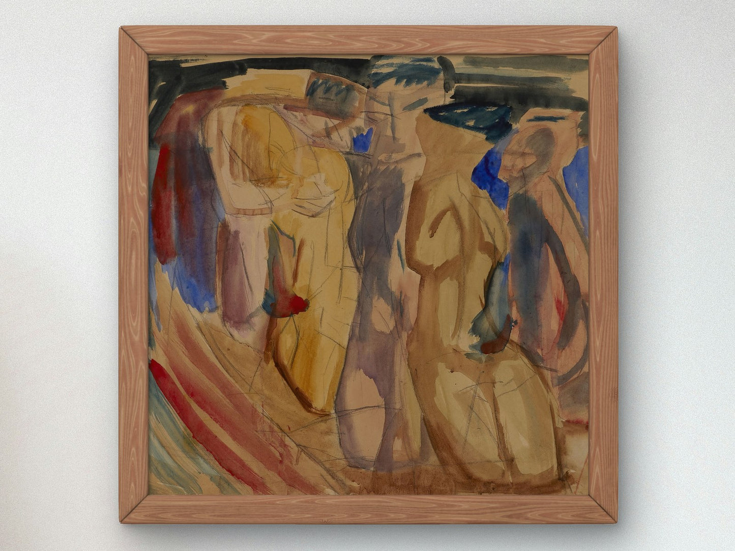 Figure Composition by David Bomberg 1919, Wall Art Print, Fine Art Reproduction, Museum Quality Decor, Poster
