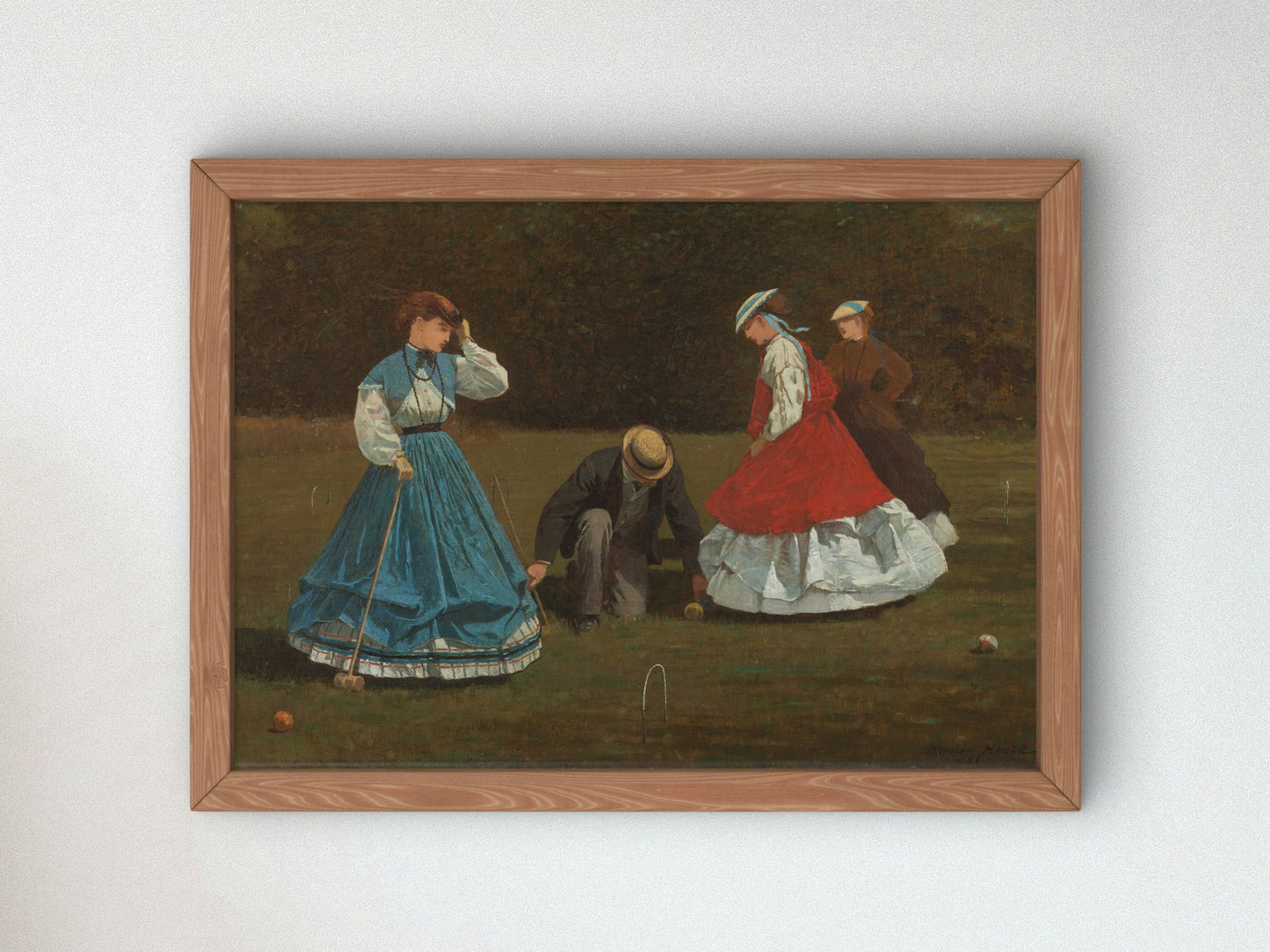 Croquet Scene by Winslow Homer 1866, Wall Art Print, Fine Art Reproduction, Museum Quality Decor, Poster