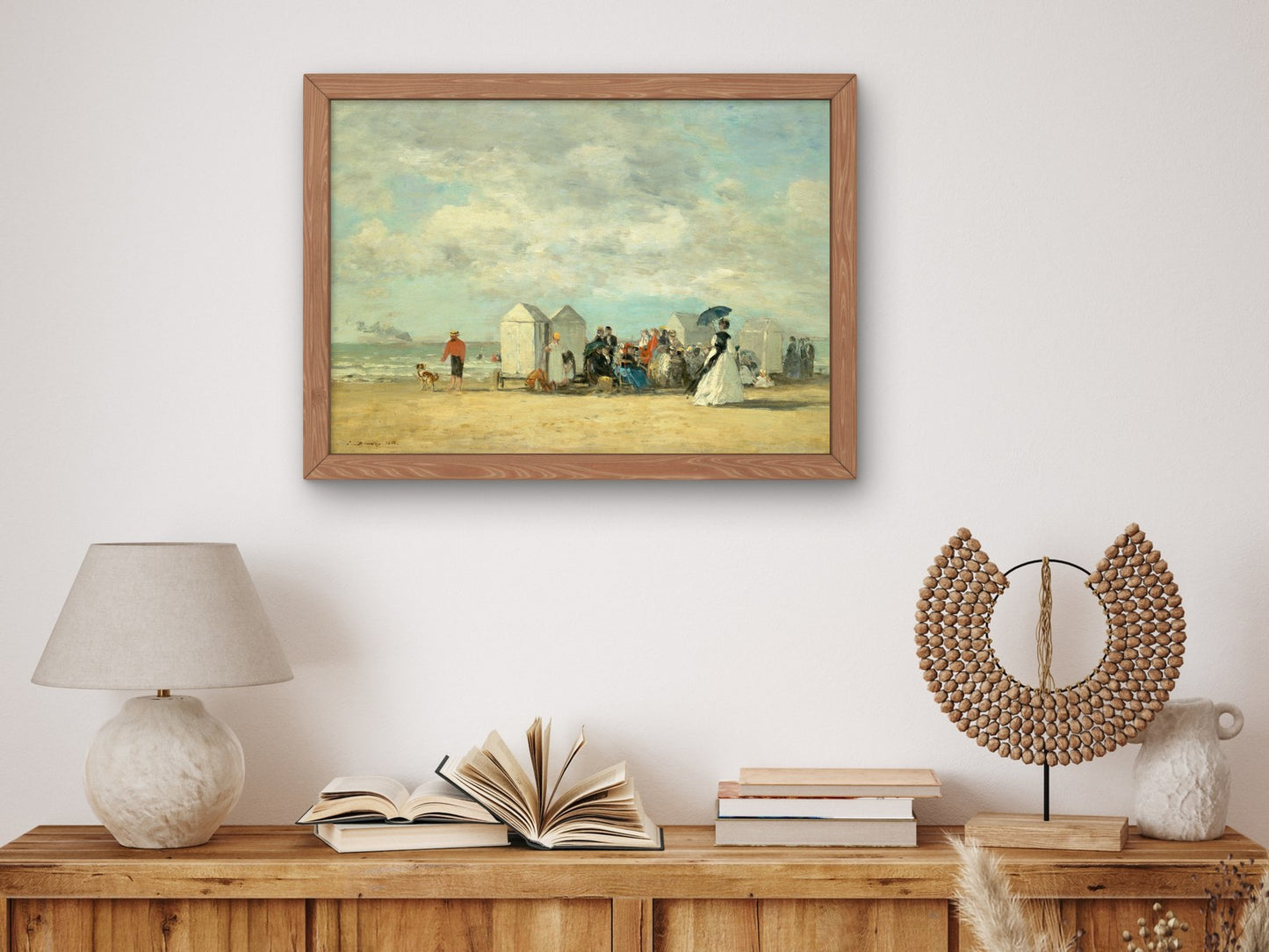 Beach Scene by Eugène Boudin 1862, Wall Art Print, Fine Art Reproduction, Museum Quality Decor, Poster
