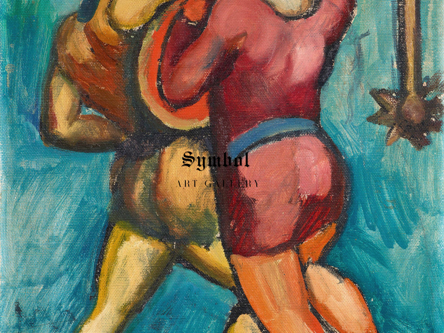 Two Fighters by August Macke 1910, Wall Art Print, Fine Art Reproduction, Museum Quality Decor, Poster