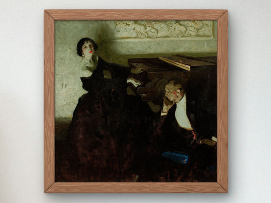 Romantic Couple Seated by Piano by Dean Cornwell 1922, Wall Art Print, Fine Art Reproduction, Museum Quality Decor, Poster