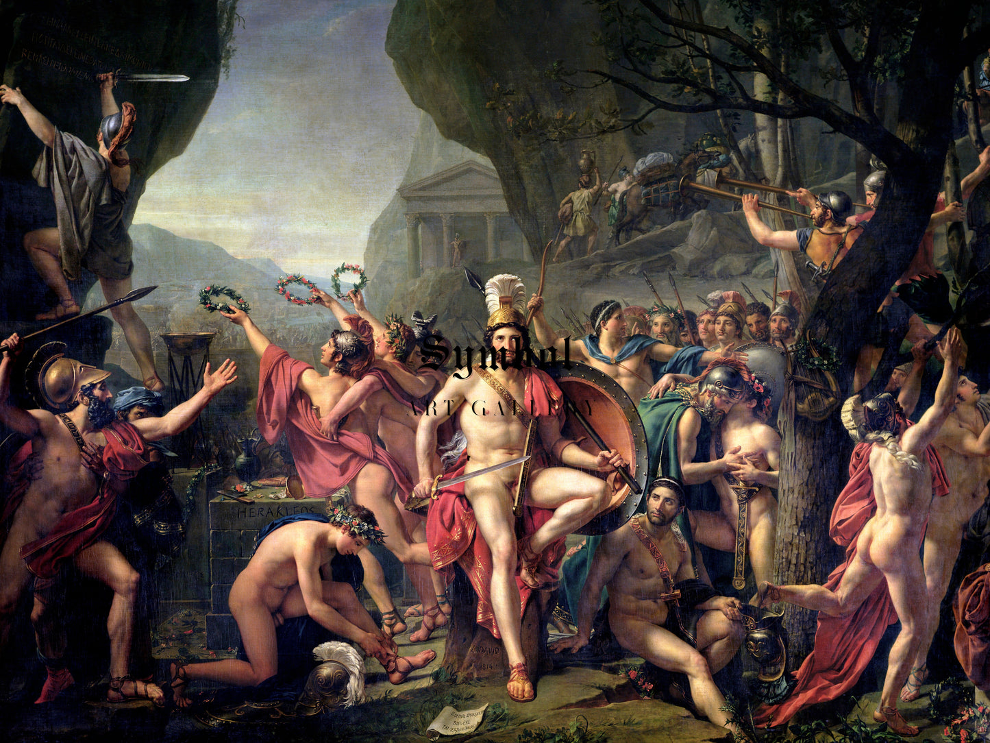 Leonidas at Thermopylae by Jacques Louis David 1814, Wall Art Print, Fine Art Reproduction, Museum Quality Decor, Poster