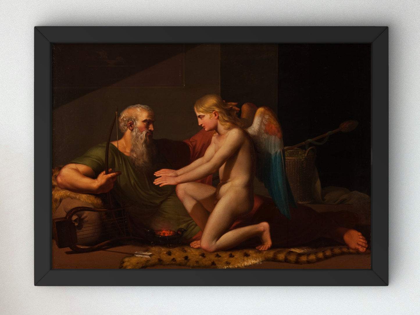 Cupid Received by Anacreon by C.F. Høyer 1806, Wall Art Print, Fine Art Reproduction, Museum Quality Decor, Poster