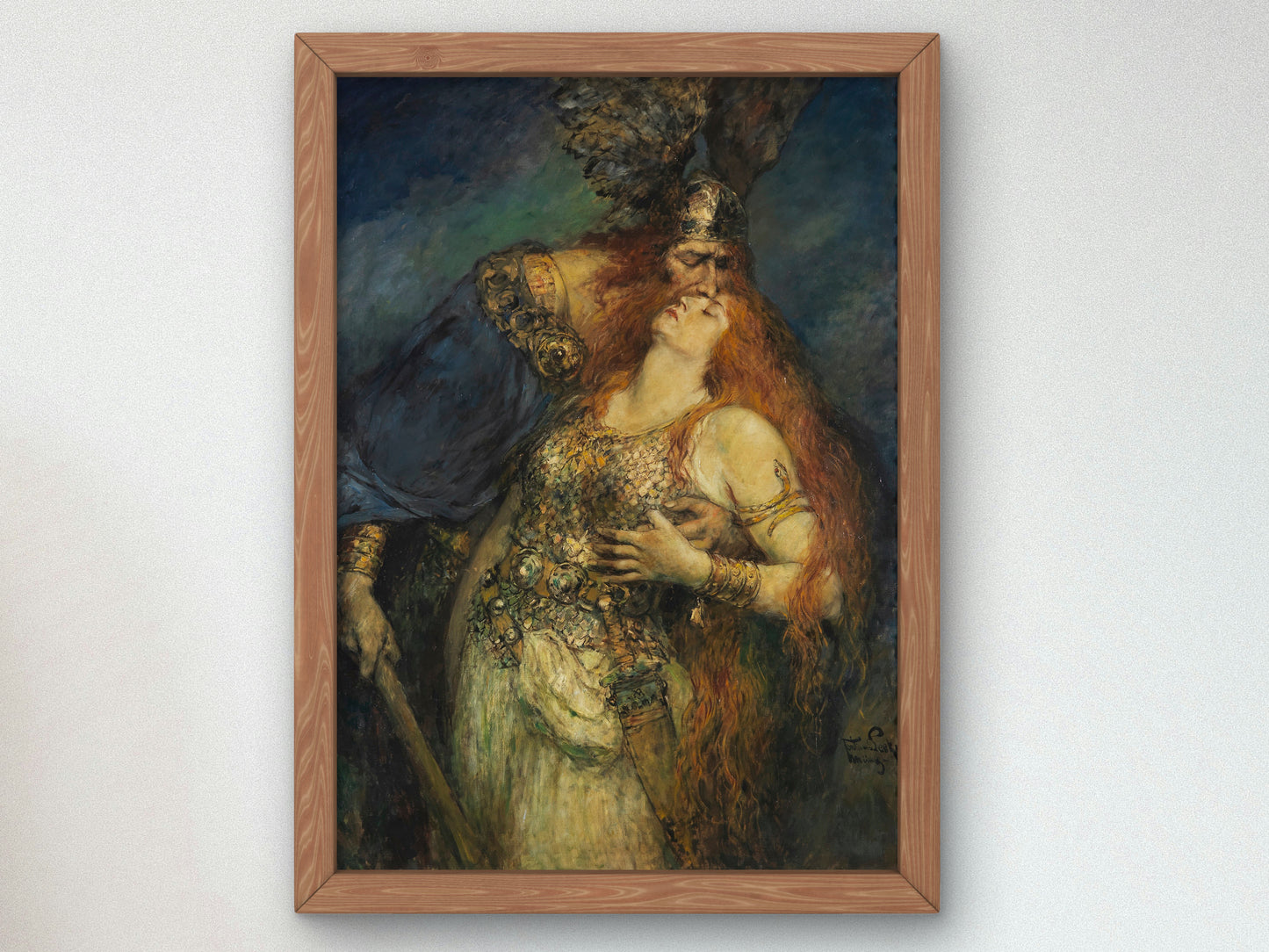 Wotan's Farewell by Ferdinand Leeke 1910, Wall Art Print, Fine Art Reproduction, Museum Quality Decor, Poster