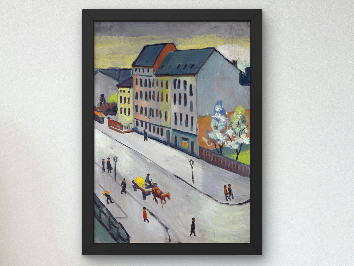Our Street in Gray by August Macke 1911, Wall Art Print, Fine Art Reproduction, Museum Quality Decor, Poster