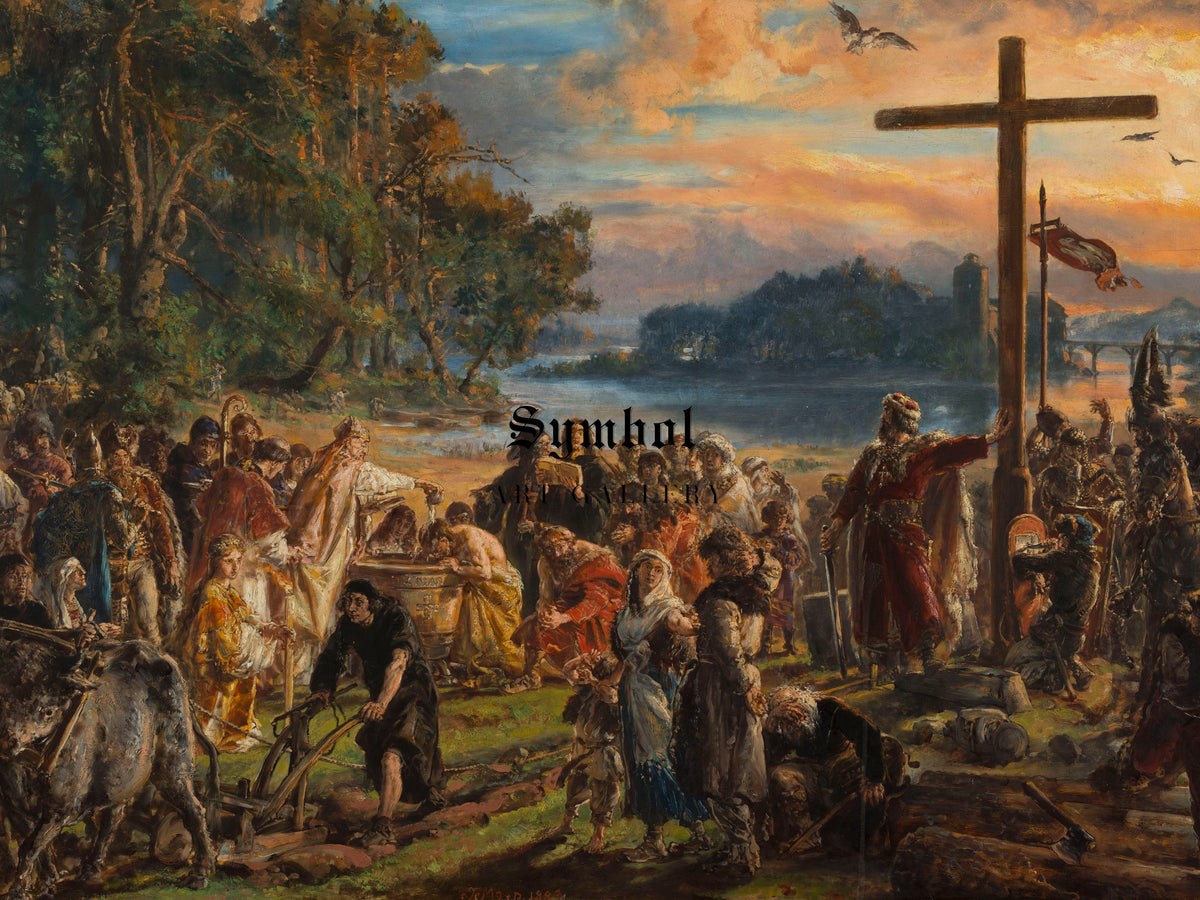 Adoption of Christianity by Jan Matejko 1889, Wall Art Print, Fine Art Reproduction, Museum Quality Decor, Poster