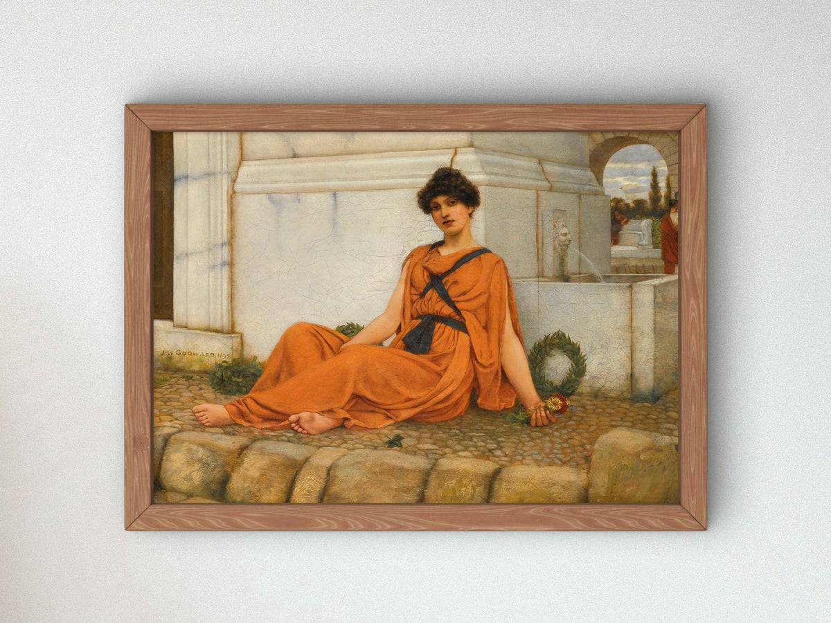 Repose by John William Godward 1899, Wall Art Print, Fine Art Reproduction, Museum Quality Decor, Poster