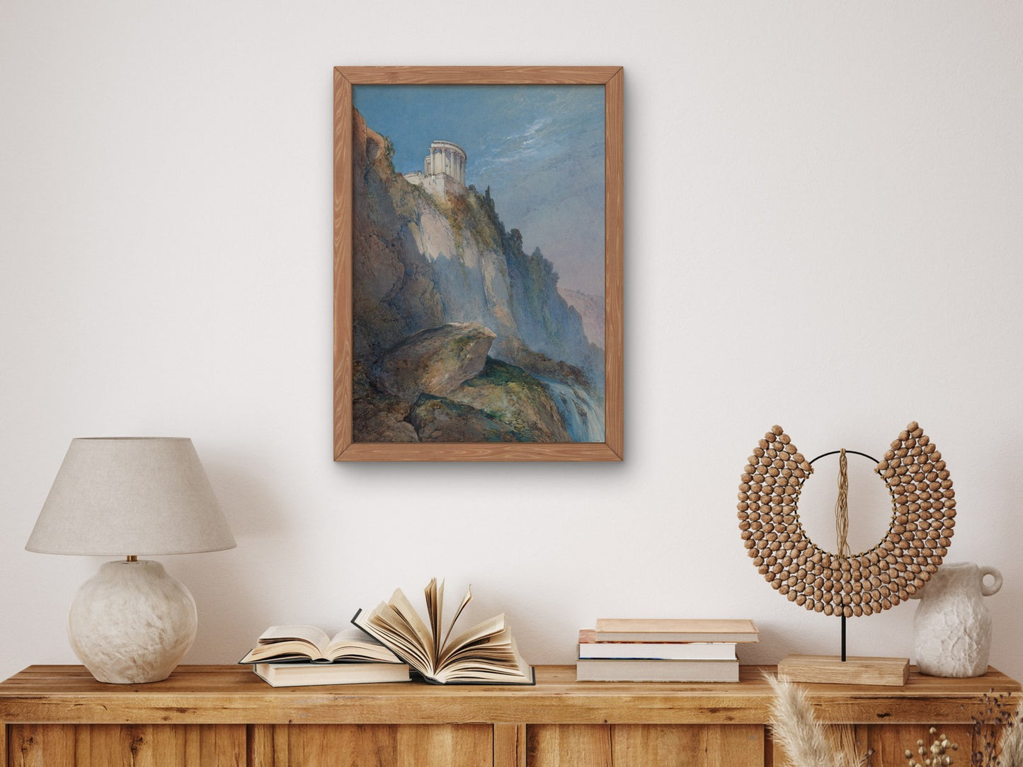 The Temple of Vesta and the Falls at Tivoli by William Callow 1859, Wall Art Print, Fine Art Reproduction, Museum Quality Decor, Poster