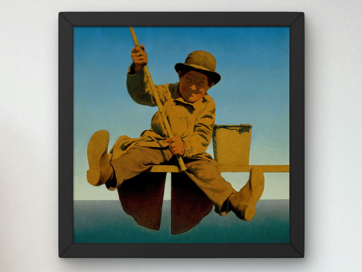 Fisherman on Pier by Maxfield Parrish 1921, Wall Art Print, Fine Art Reproduction, Museum Quality Decor, Poster