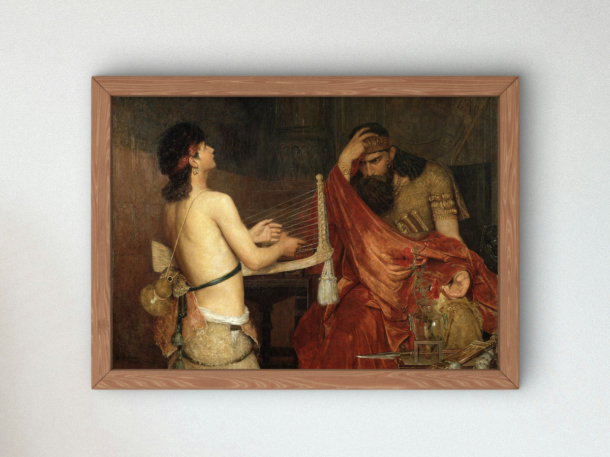 David and Saul by Ernst Josephson 1878, Wall Art Print, Fine Art Reproduction, Museum Quality Decor, Poster