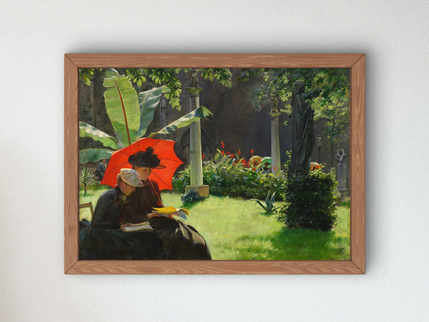 Afternoon in the Cluny Garden Paris by Charles Courtney Curran 1889, Wall Art Print, Fine Art Reproduction, Museum Quality Decor, Poster