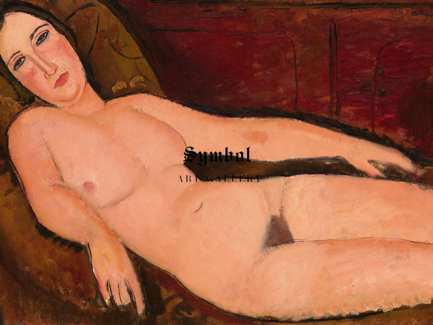 Nude on a Divan by Amedeo Modigliani 1918, Wall Art Print, Fine Art Reproduction, Museum Quality Decor, Poster