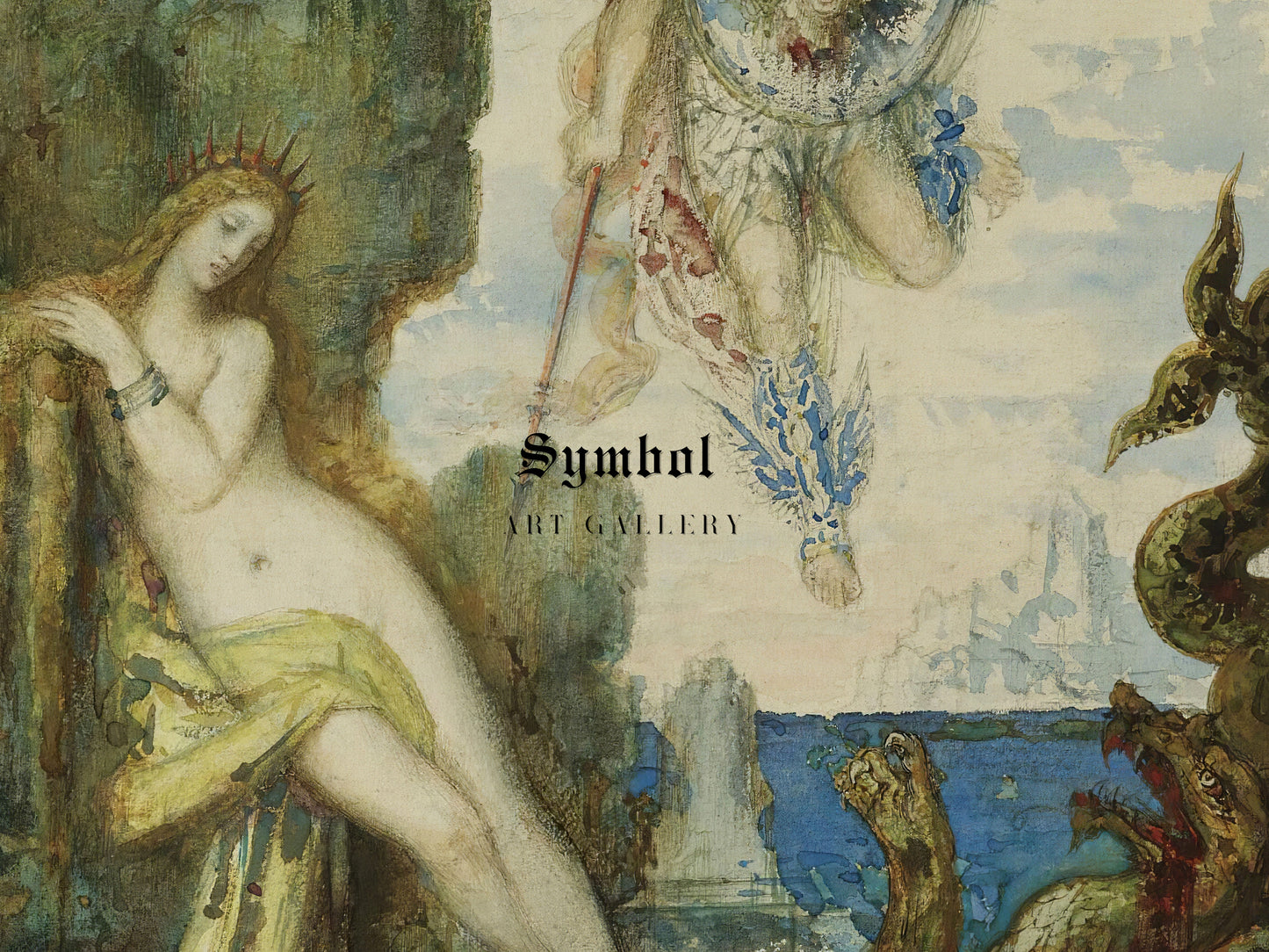 Perseus and Andromeda by Gustave Moreau 1876, Wall Art Print, Fine Art Reproduction, Museum Quality Decor, Poster