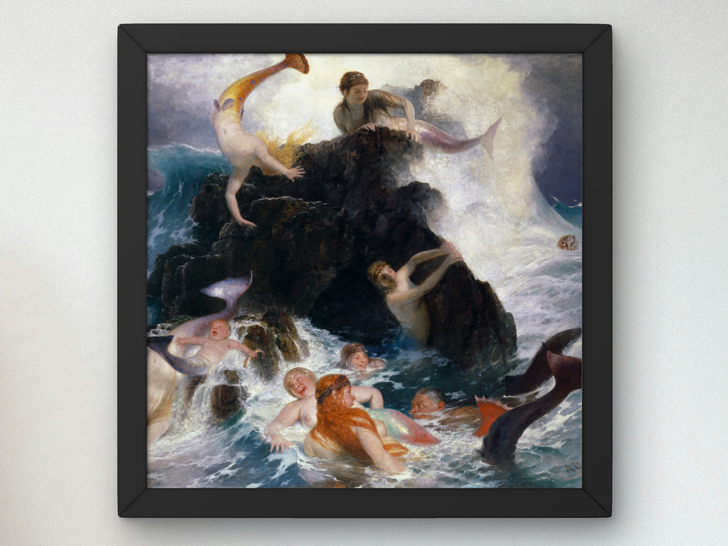 Play of the Nereides by Arnold Böcklin 1886, Wall Art Print, Fine Art Reproduction, Museum Quality Decor, Poster