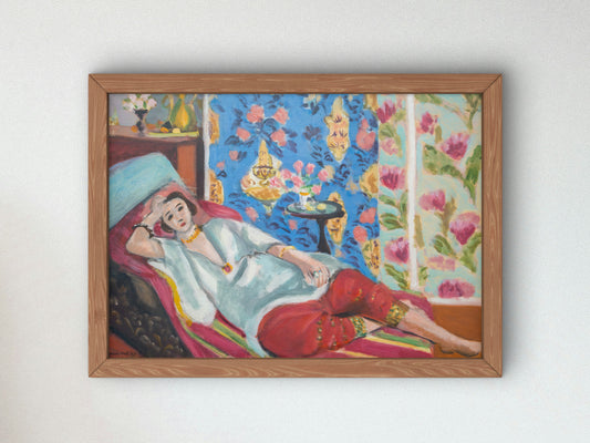 Odalisque with Red Culottes by Henri Matisse 1924, Wall Art Print, Fine Art Reproduction, Museum Quality Decor, Poster
