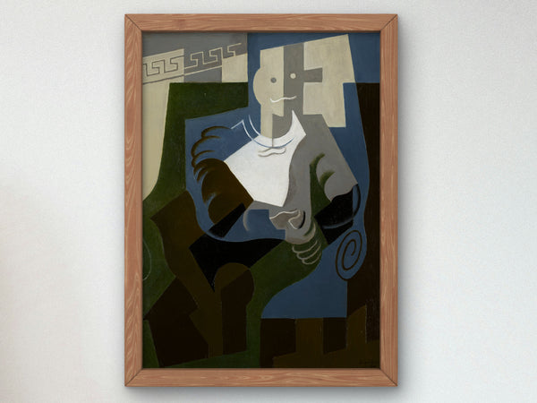 Seated Harlequin by Juan Gris 1920, Wall Art Print, Fine Art Reproduction, Museum Quality Decor, Poster