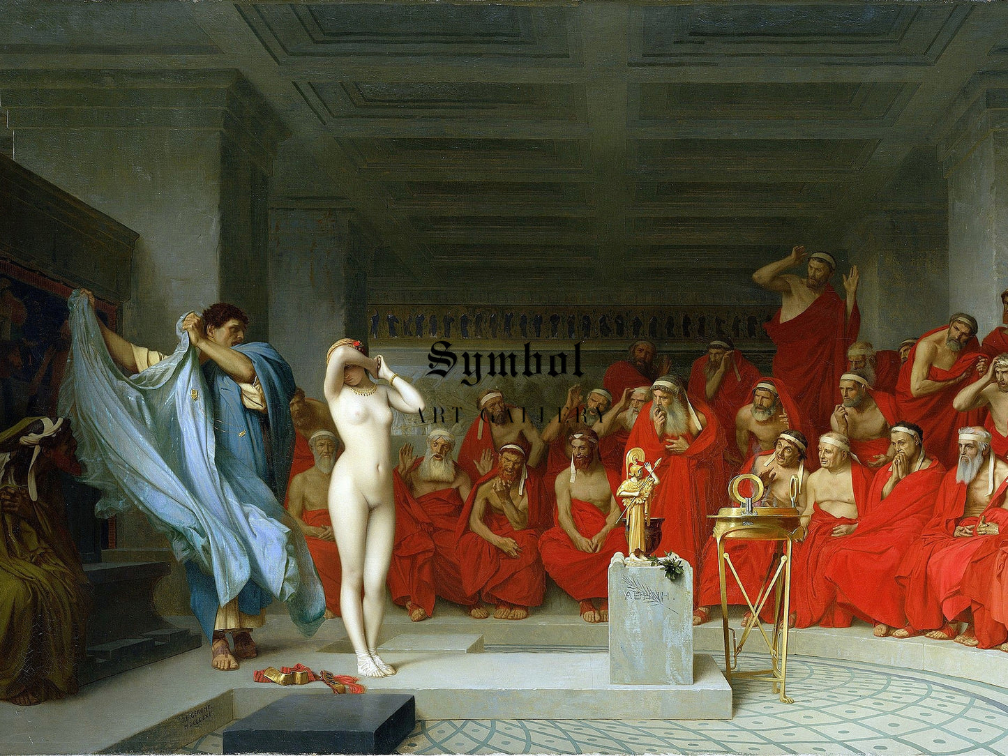 Phryne Revealed before the Areopagus by Jean Léon Gérôme 1861, Wall Art Print, Fine Art Reproduction, Museum Quality Decor, Poster