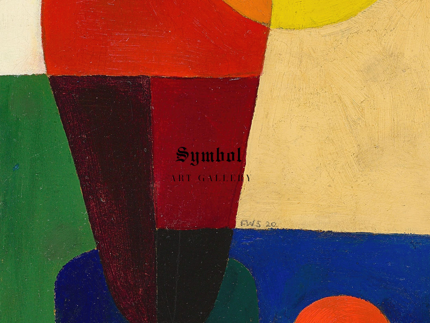 Strongly Abstracted Half Figure by Franz Wilhelm Seiwert 1920, Wall Art Print, Fine Art Reproduction, Museum Quality Decor, Poster