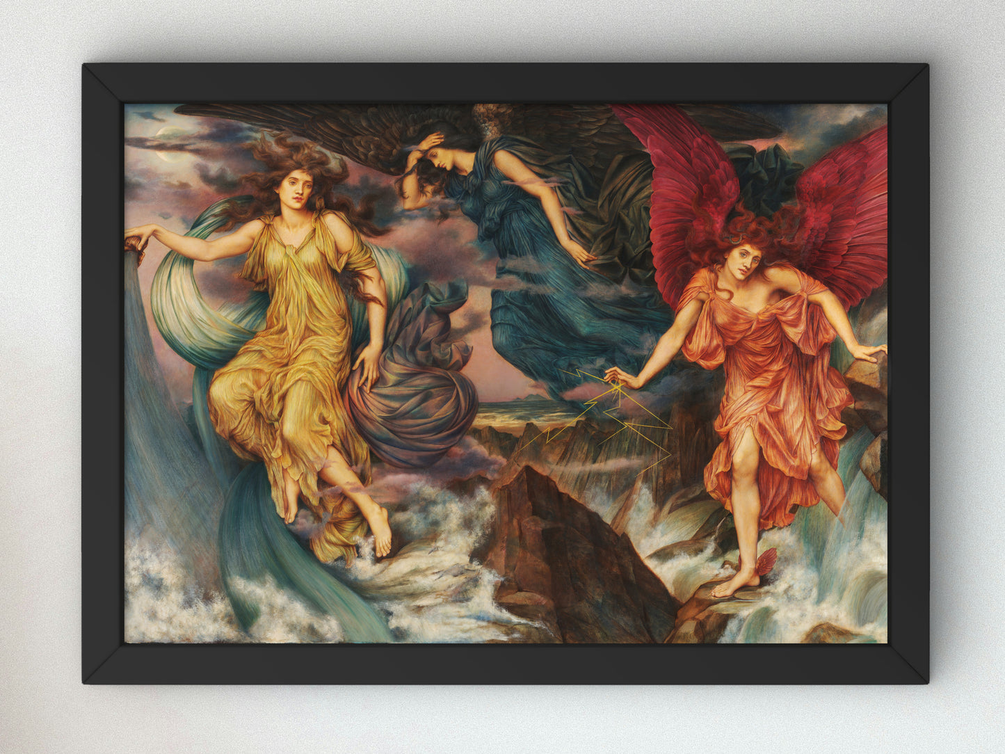 The Storm Spirits by Evelyn De Morgan 1900, Wall Art Print, Fine Art Reproduction, Museum Quality Decor, Poster
