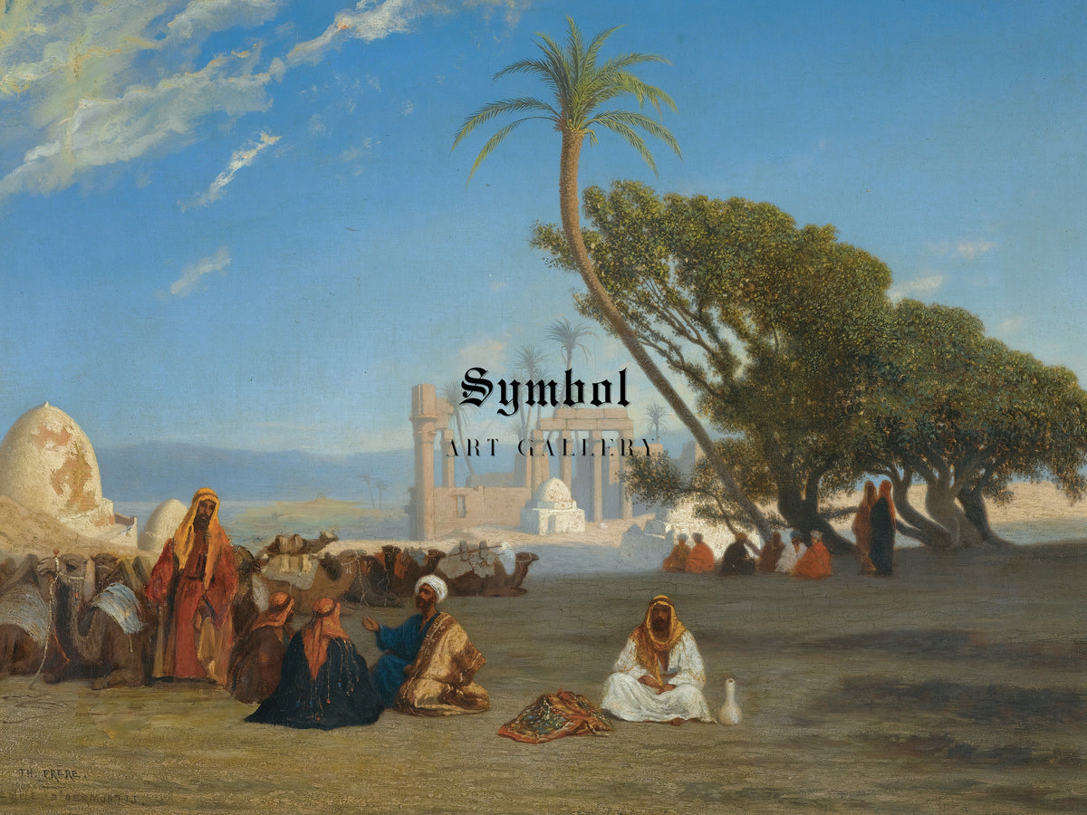 Stop in the Desert by Charles Théodore Frère, Wall Art Print, Fine Art Reproduction, Museum Quality Decor, Poster
