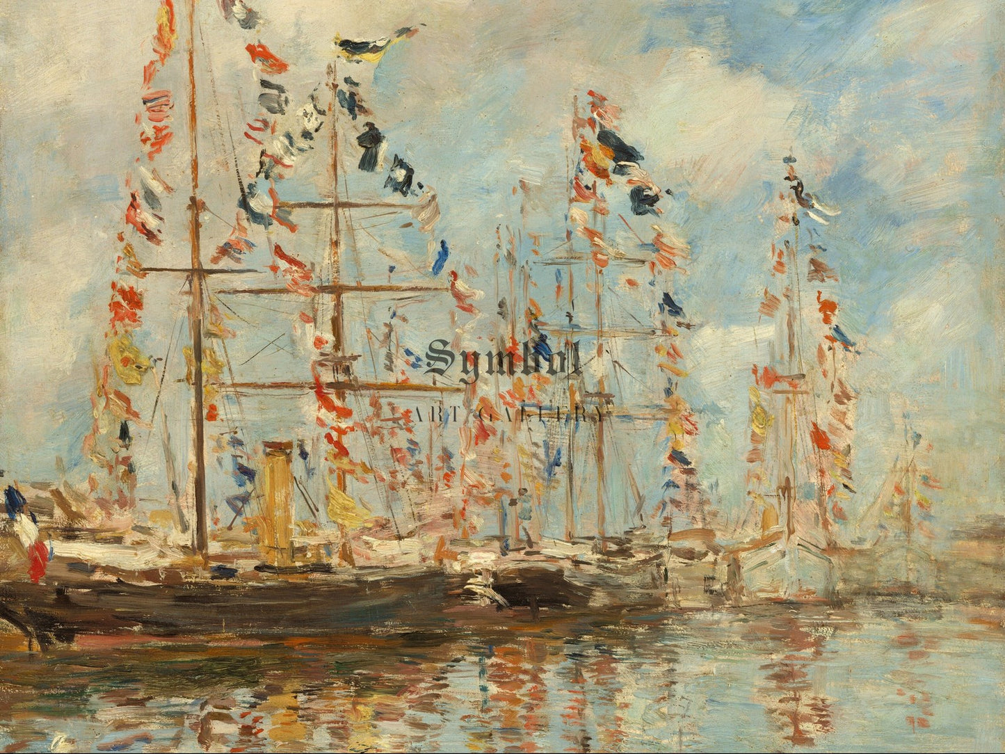 Yacht Basin at Trouville Deauville by Eugène Boudin 1895, Wall Art Print, Fine Art Reproduction, Museum Quality Decor, Poster