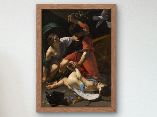Cupid Chastised by Bartolomeo Manfredi 1613, Wall Art Print, Fine Art Reproduction, Museum Quality Decor, Poster