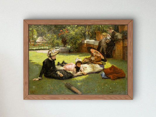 In Full Sunlight by James Tissot 1873, Wall Art Print, Fine Art Reproduction, Museum Quality Decor, Poster