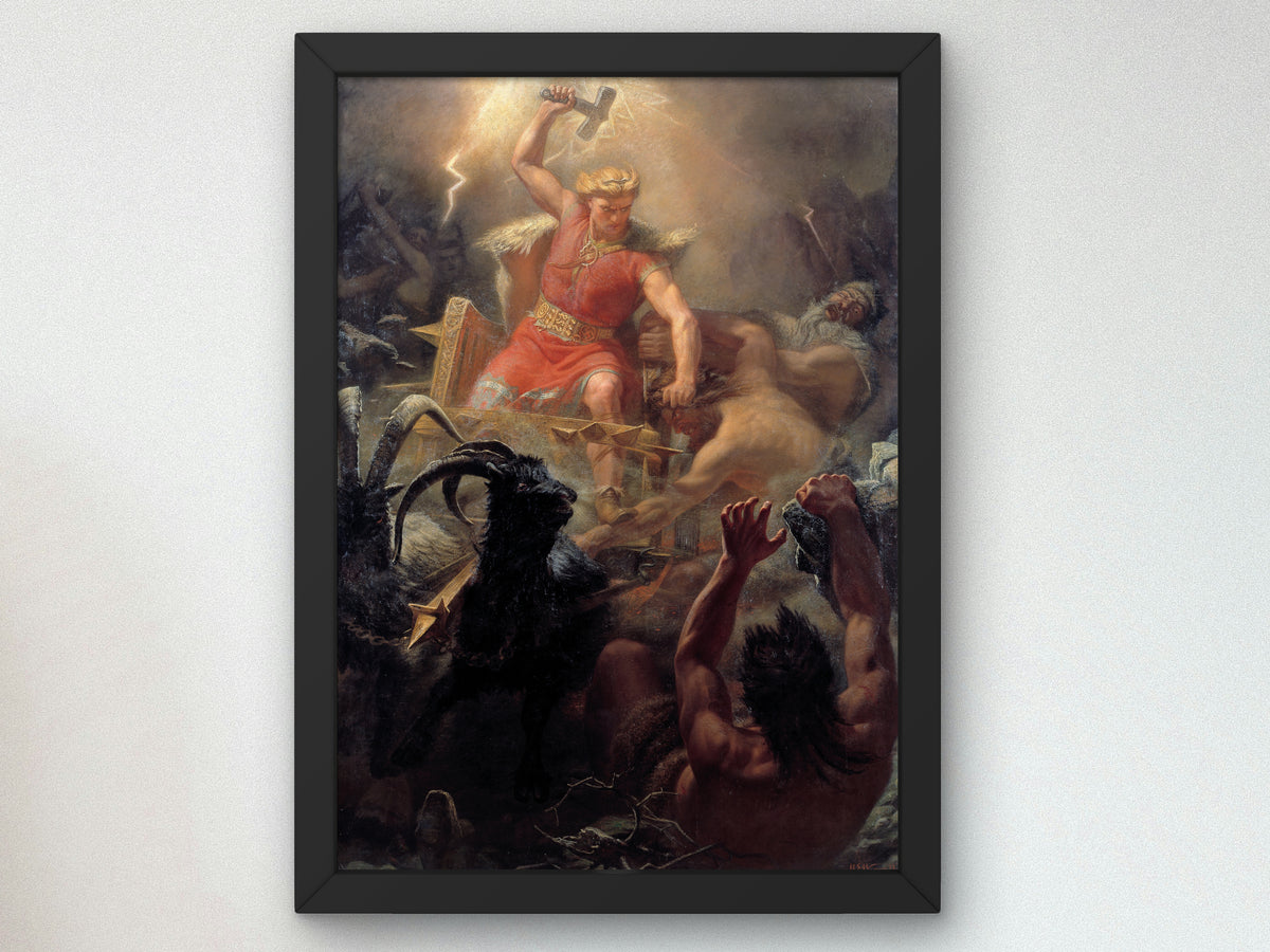 Tor's Fight with the Giants by Mårten Eskil Winge 1872, Wall Art Print, Fine Art Reproduction, Museum Quality Decor, Poster