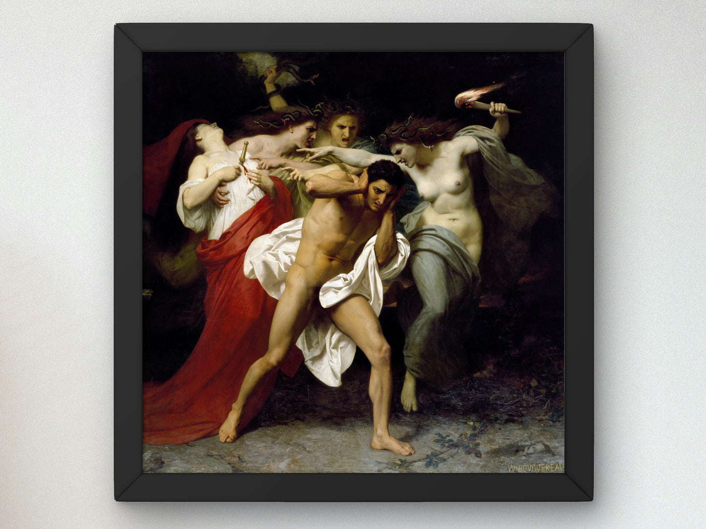 Orestes Pursued by the Furies by William Adolphe Bouguereau 1862, Wall Art Print, Fine Art Reproduction, Museum Quality Decor, Poster