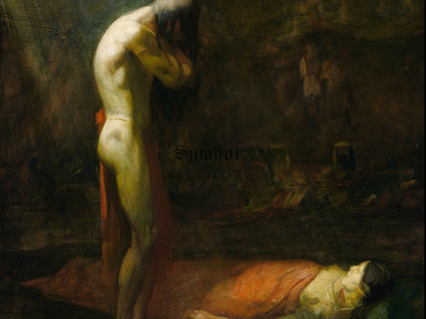 The Mourning Brave by Edwin Willard Deming 1892, Wall Art Print, Fine Art Reproduction, Museum Quality Decor, Poster
