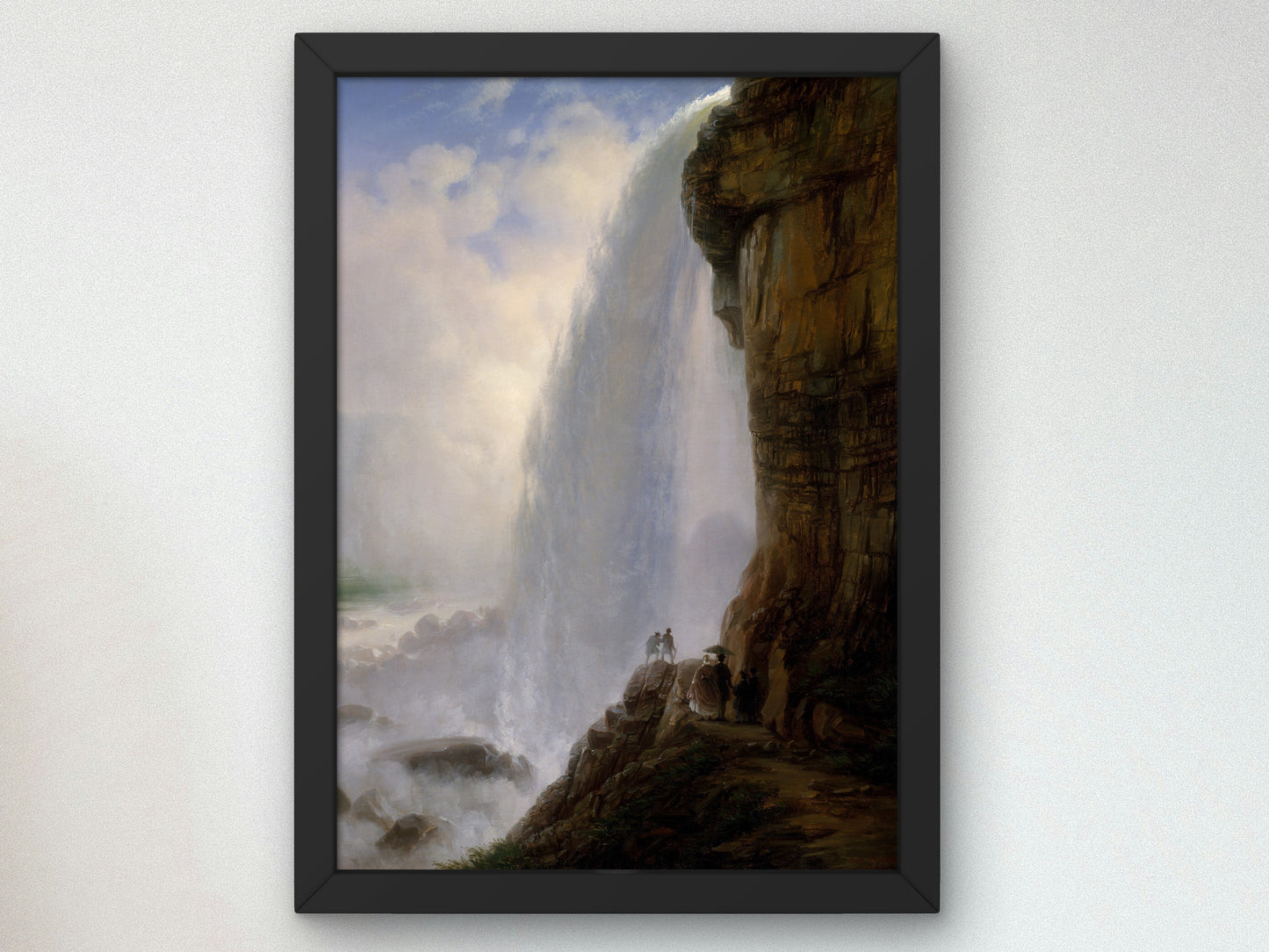 Underneath Niagara Falls by Ferdinand Richardt 1862, Wall Art Print, Fine Art Reproduction, Museum Quality Decor, Poster