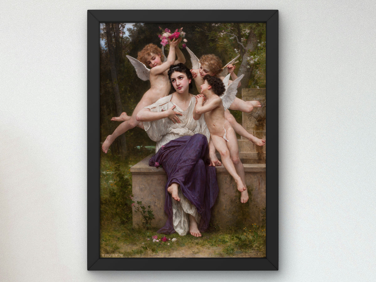 Dream of Spring by William Bouguereau 1901, Wall Art Print, Fine Art Reproduction, Museum Quality Decor, Poster