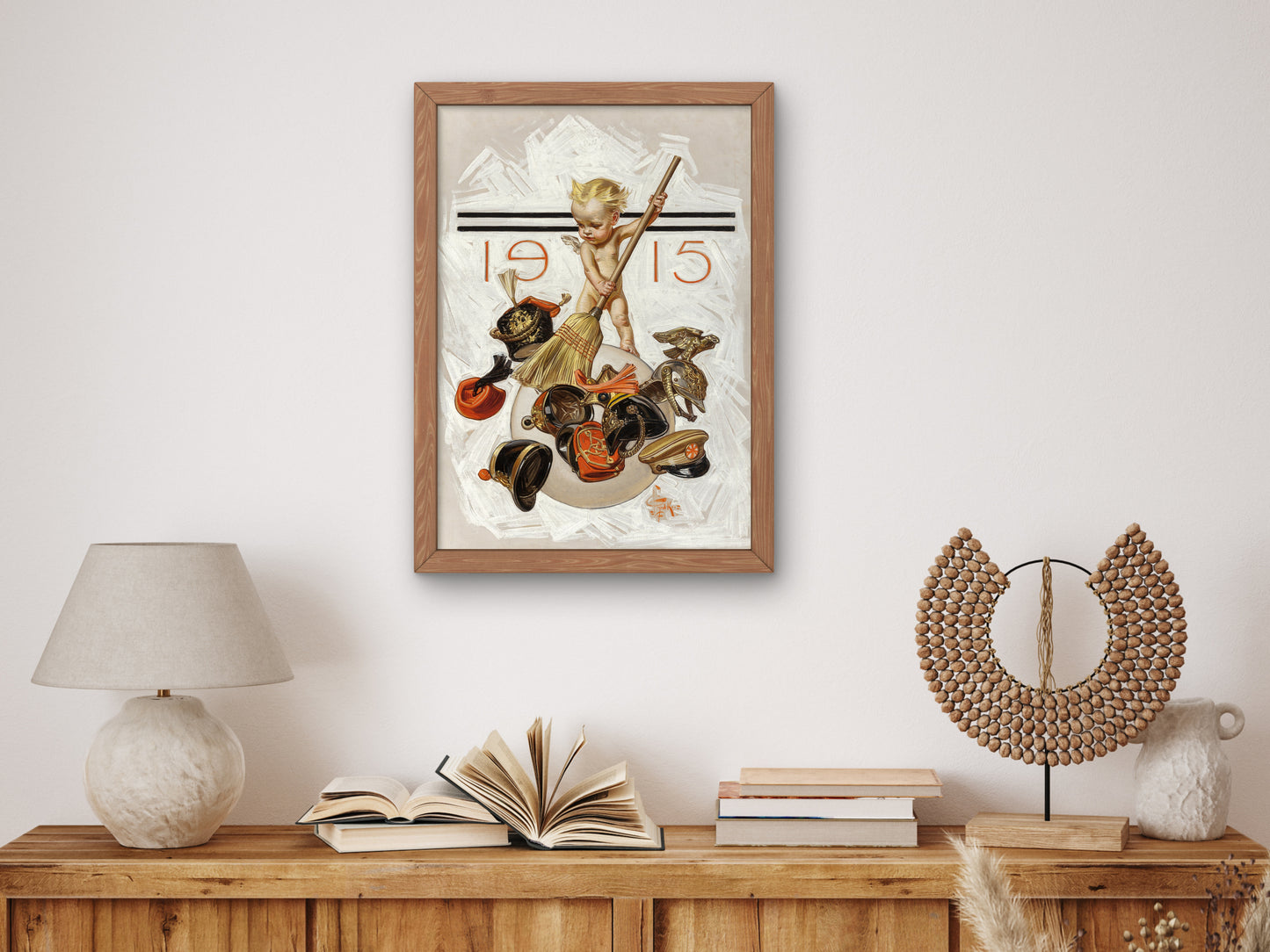New Year's Baby, Cleaning Up by Joseph Christian Leyendecker 1915, Wall Art Print, Fine Art Reproduction, Museum Quality Decor, Poster