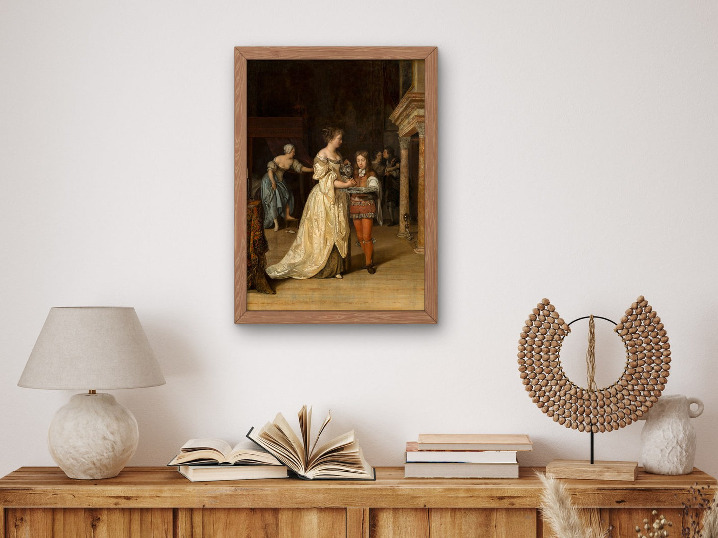Interior with a Woman Washing her Hands by Eglon van der Neer 1675, Wall Art Print, Fine Art Reproduction, Museum Quality Decor, Poster