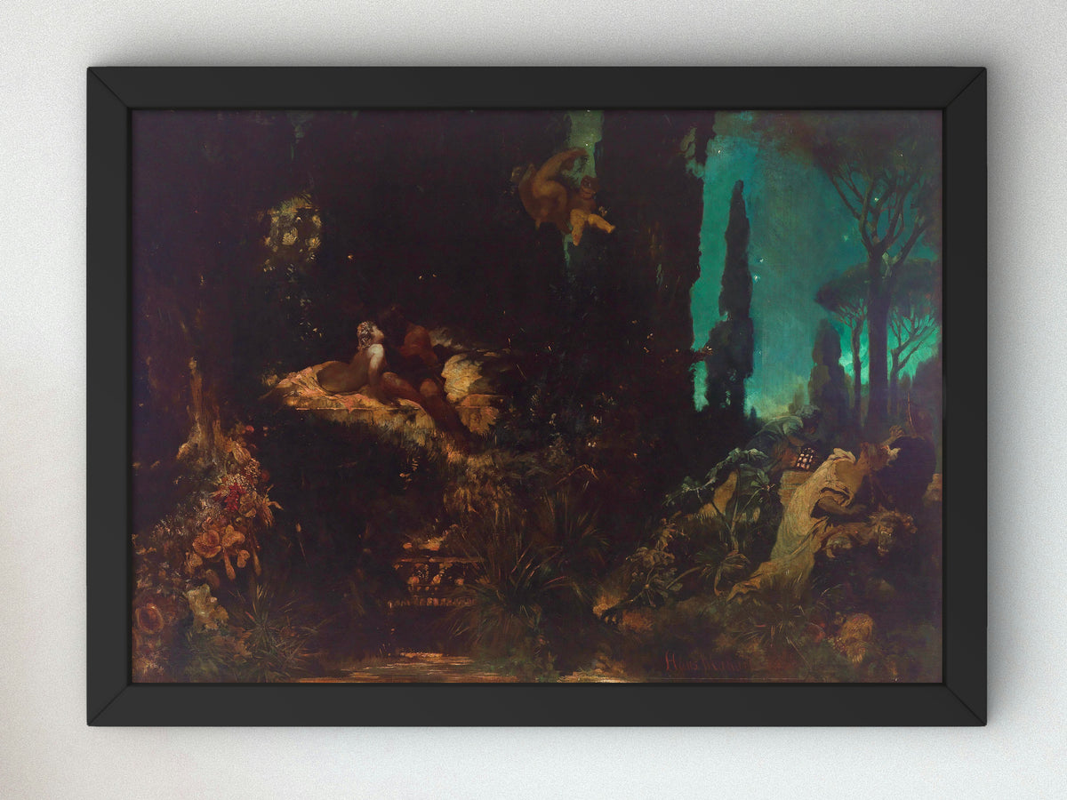 A Midsummer Night's Dream by Hans Makart 1868, Wall Art Print, Fine Art Reproduction, Museum Quality Decor, Poster