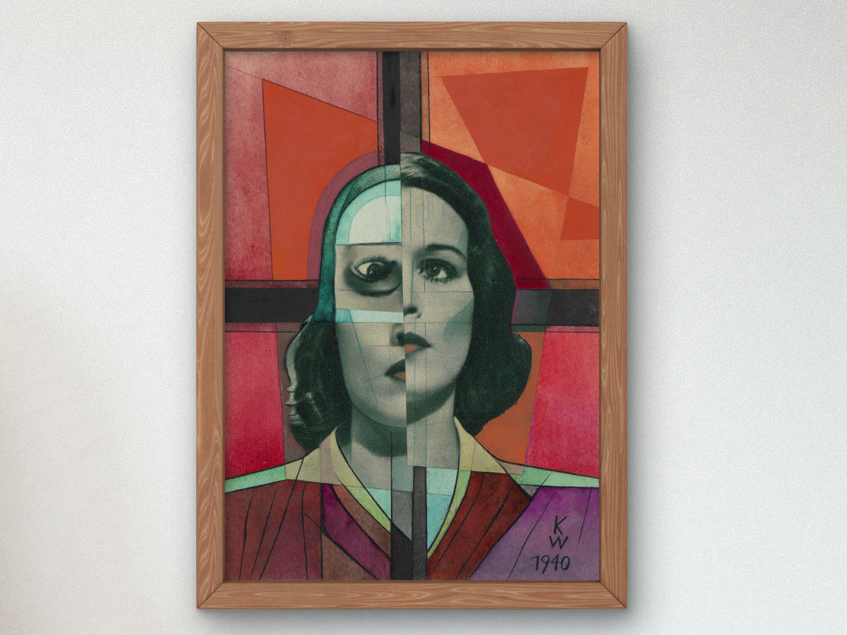 Untitled Collage II by Karl Wiener 1940, Wall Art Print, Fine Art Reproduction, Museum Quality Decor, Poster