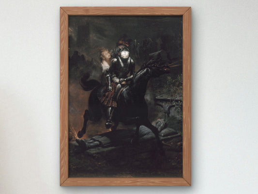 The Ballad of Lenore or The Dead Travel Fast by Horace Vernet 1824, Wall Art Print, Fine Art Reproduction, Museum Quality Decor, Poster
