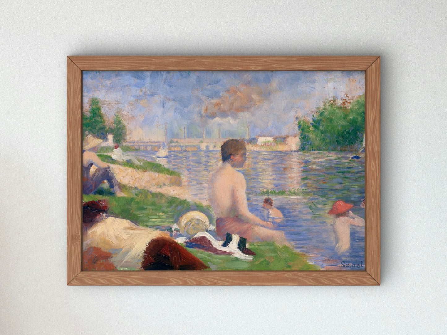 Final Study for Bathers at Asnières by Georges Seurat 1883, Wall Art Print, Fine Art Reproduction, Museum Quality Decor, Poster