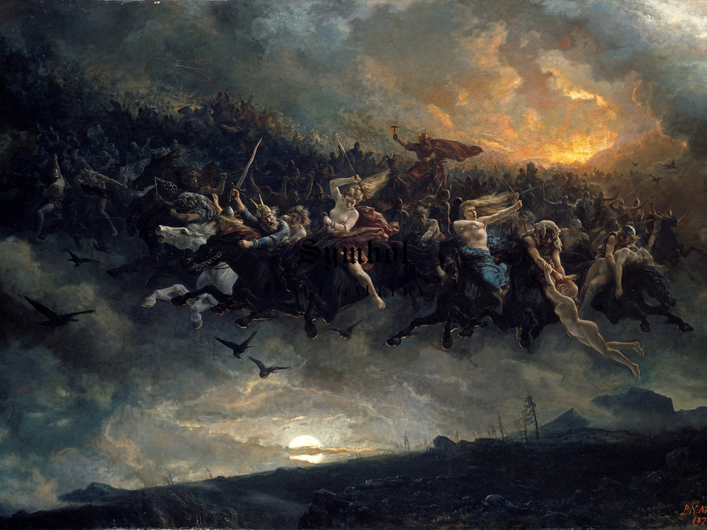 Odin's Wild Hunt by Peter Nikolay Arbo 1872, Wall Art Print, Fine Art Reproduction, Museum Quality Decor, Poster