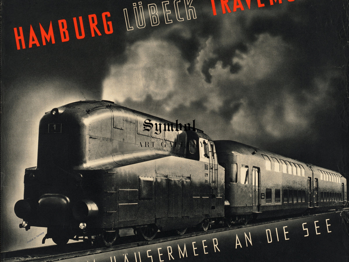 Double Decker Trains Hamburg Lübeck Travemünde by Peter Smith Templeton, Wall Art Print, Fine Art Reproduction, Museum Quality Decor, Poster
