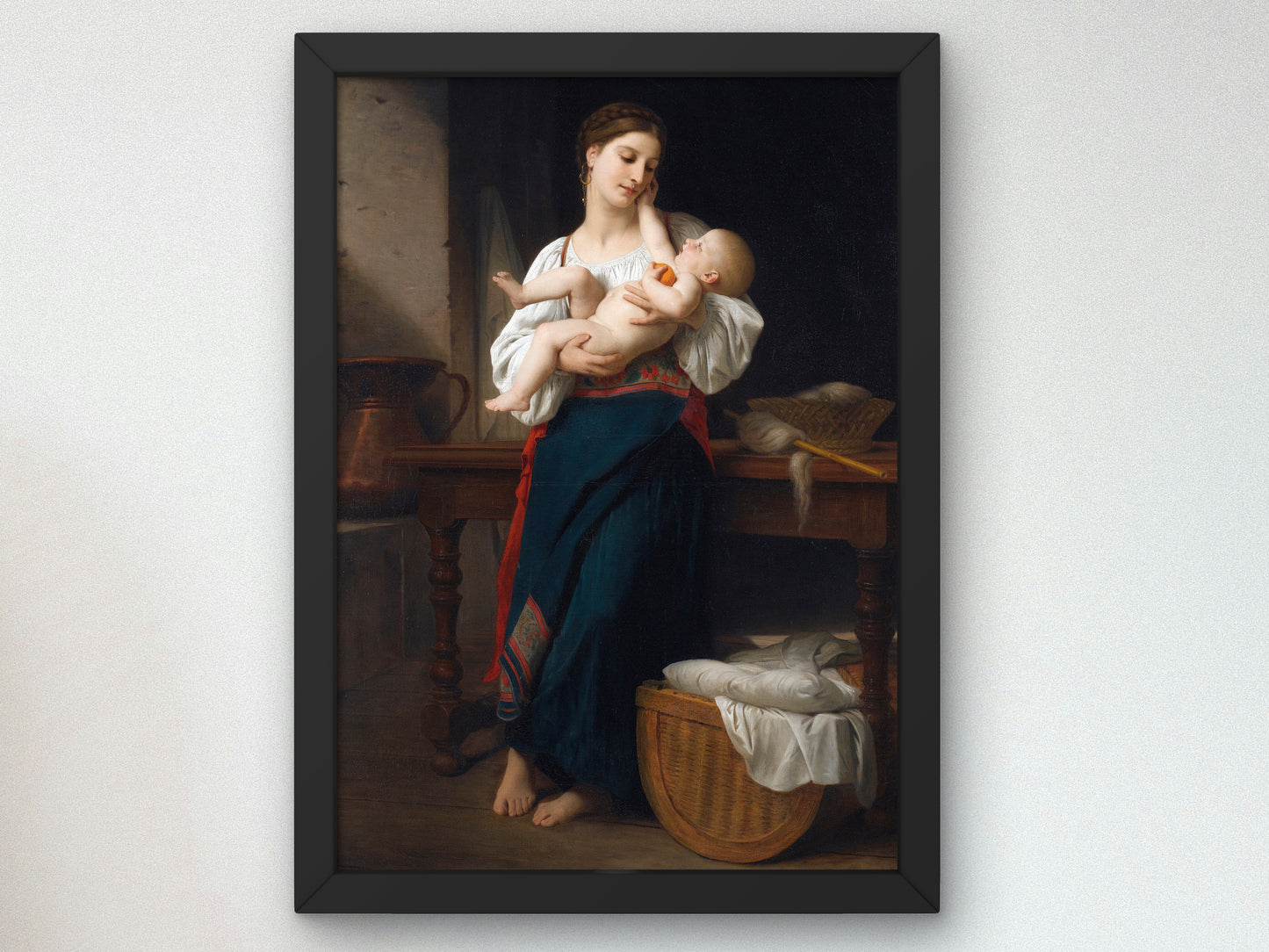 First Caresses by William Bouguereau 1901, Wall Art Print, Fine Art Reproduction, Museum Quality Decor, Poster