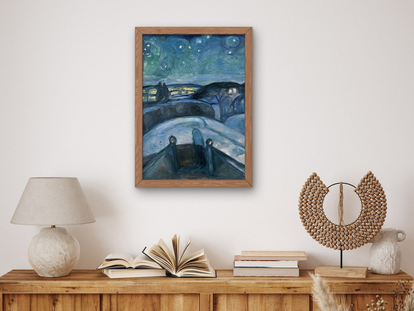 Starry Night by Edvard Munch 1922, Wall Art Print, Fine Art Reproduction, Museum Quality Decor, Poster