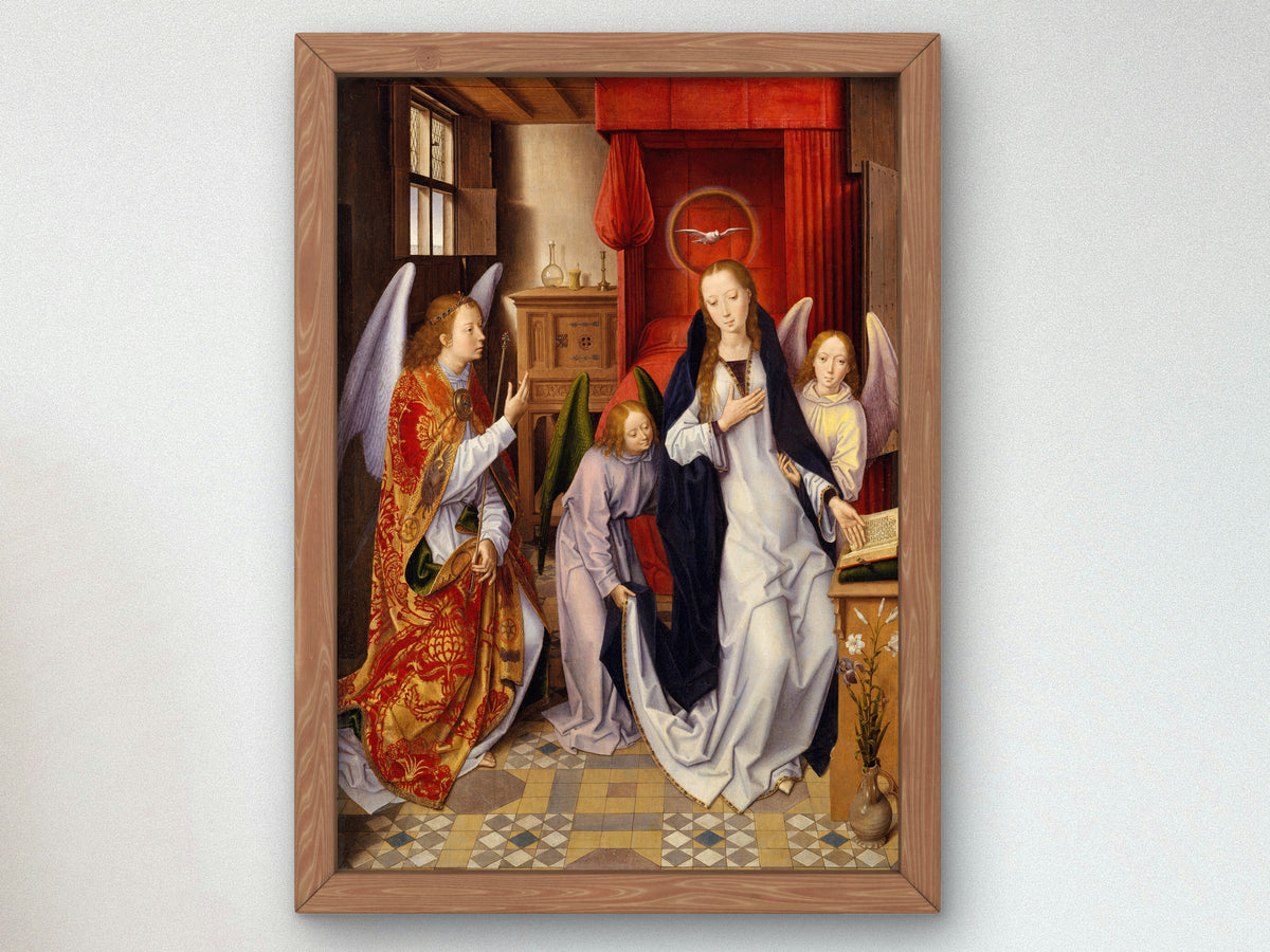 The Annunciation by Hans Memling 1480, Wall Art Print, Fine Art Reproduction, Museum Quality Decor, Poster
