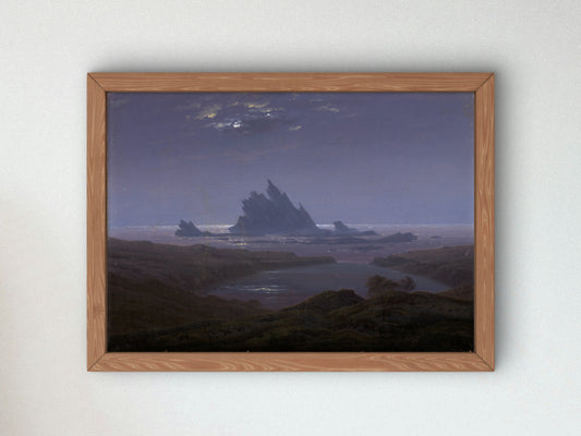 Felsenriff am Meeresstrand by Caspar David Friedrich 1824, Wall Art Print, Fine Art Reproduction, Museum Quality Decor, Poster