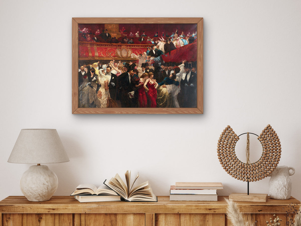 Masquerade Ball by Charles Hermans 1880, Wall Art Print, Fine Art Reproduction, Museum Quality Decor, Poster