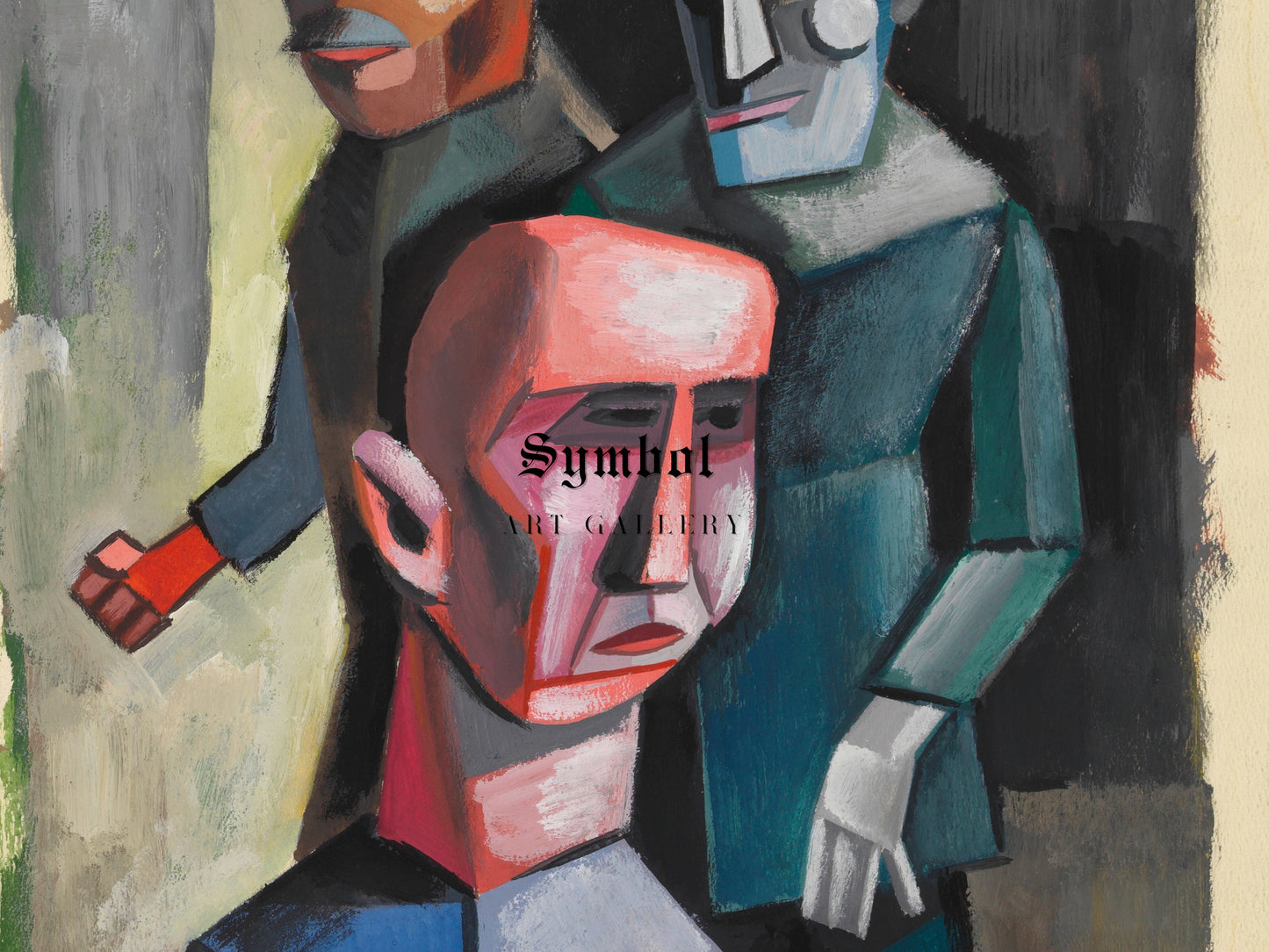 Three Men by Karl Wiener 1935, Wall Art Print, Fine Art Reproduction, Museum Quality Decor, Poster