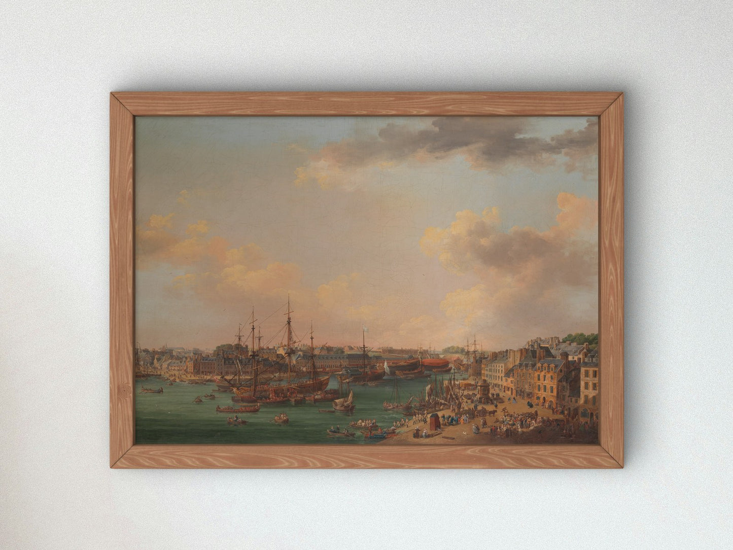 The Outer Harbor of Brest by Henri Joseph Van Blarenberghe 1773, Wall Art Print, Fine Art Reproduction, Museum Quality Decor, Poster