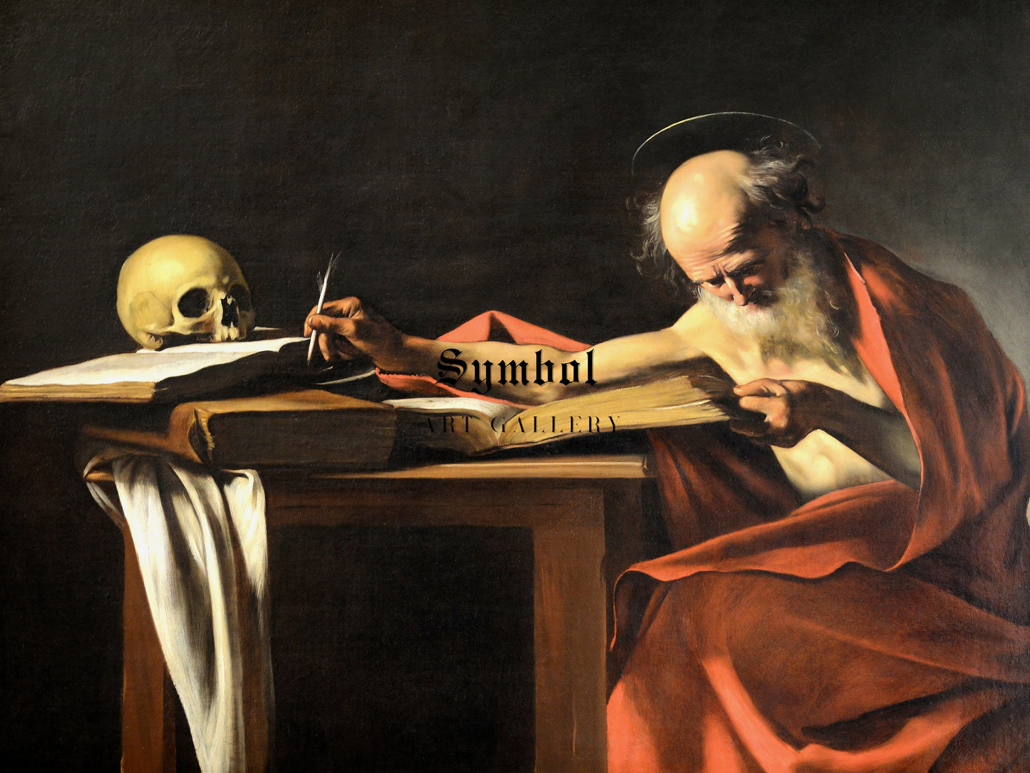 Saint Jerome Writing by Caravaggio 1610, Wall Art Print, Fine Art Reproduction, Museum Quality Decor, Poster