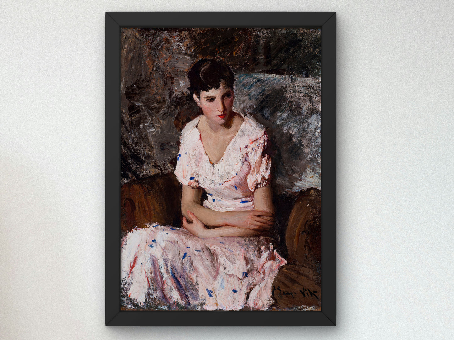 Figure in Pink by Eugenio Viti, Wall Art Print, Fine Art Reproduction, Museum Quality Decor, Poster